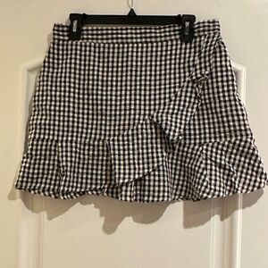 Sim & Sam Black and White Gingham Skirt Size Large